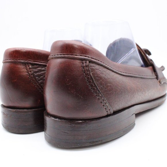 Vintage H.S. Trask Tassel Loafer Dress Shoes Mens 10 Brown Leather Slip Handsewn - Picture 4 of 8